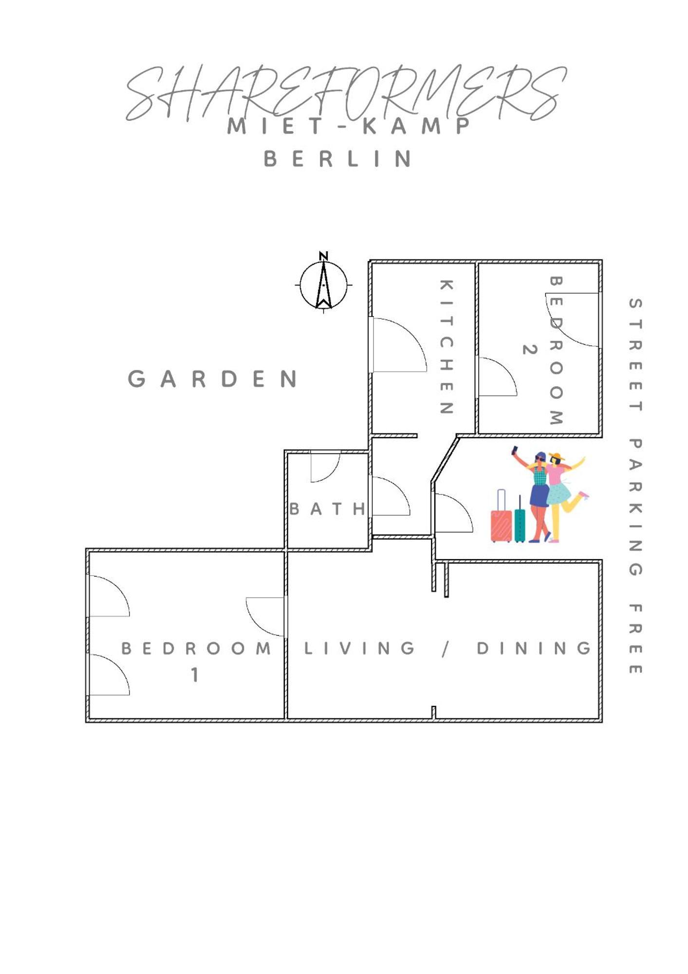Miet-kamp Ruhig, Zentral, Nahe Messe, Ausgefallenes Design 2 Schlafzimmer Apartamento *